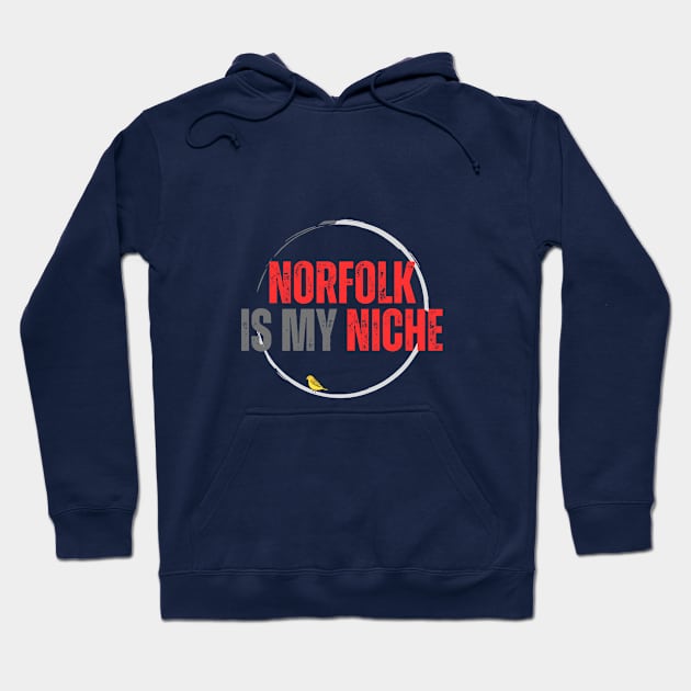 Norfolk is my Niche red and silver Hoodie by MyriadNorfolk